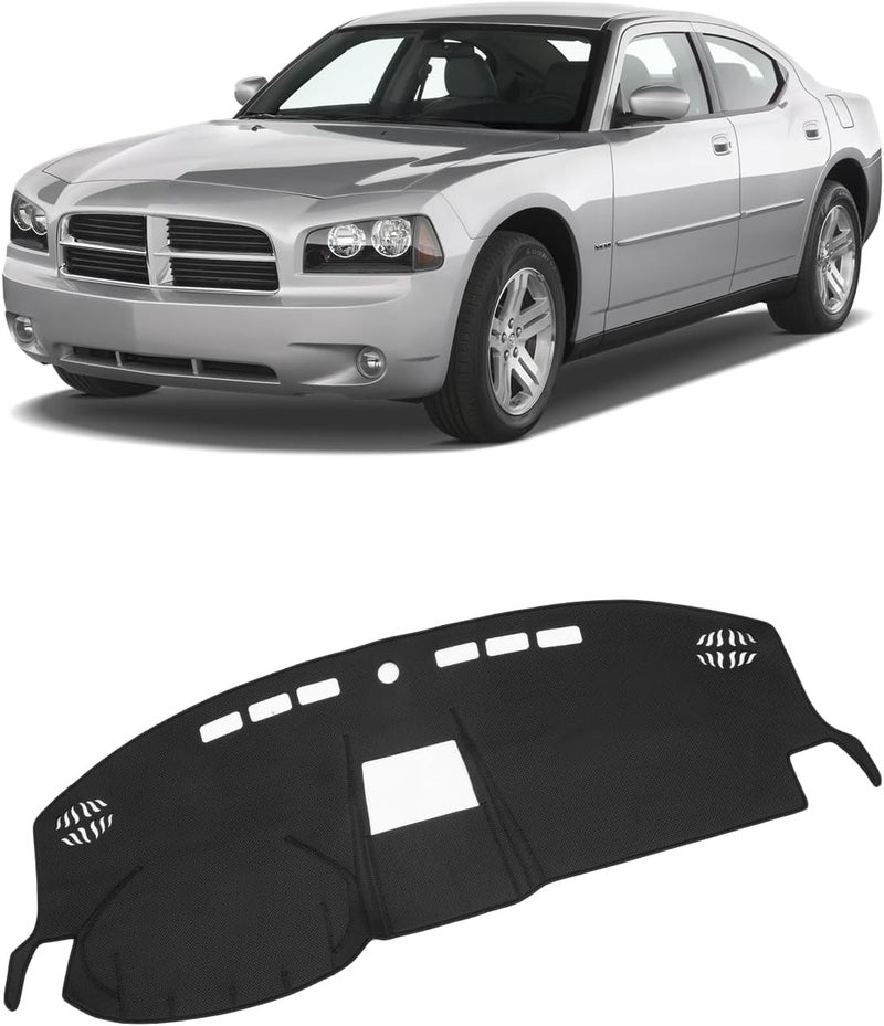 FIILINES Dash Cover Compatible with Dodge Charger 2008 2019 2010 Dashboard Mat Cover Charger Accessories Dash Mat Sunshade Nonslip Mesh Protector No Glare - Image 1
