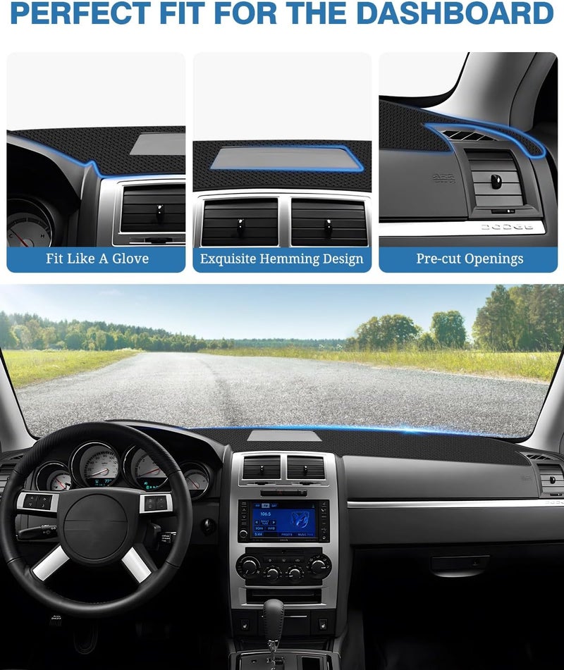 FIILINES Dash Cover Compatible with Dodge Charger 2008 2019 2010 Dashboard Mat Cover Charger Accessories Dash Mat Sunshade Nonslip Mesh Protector No Glare - Image 4