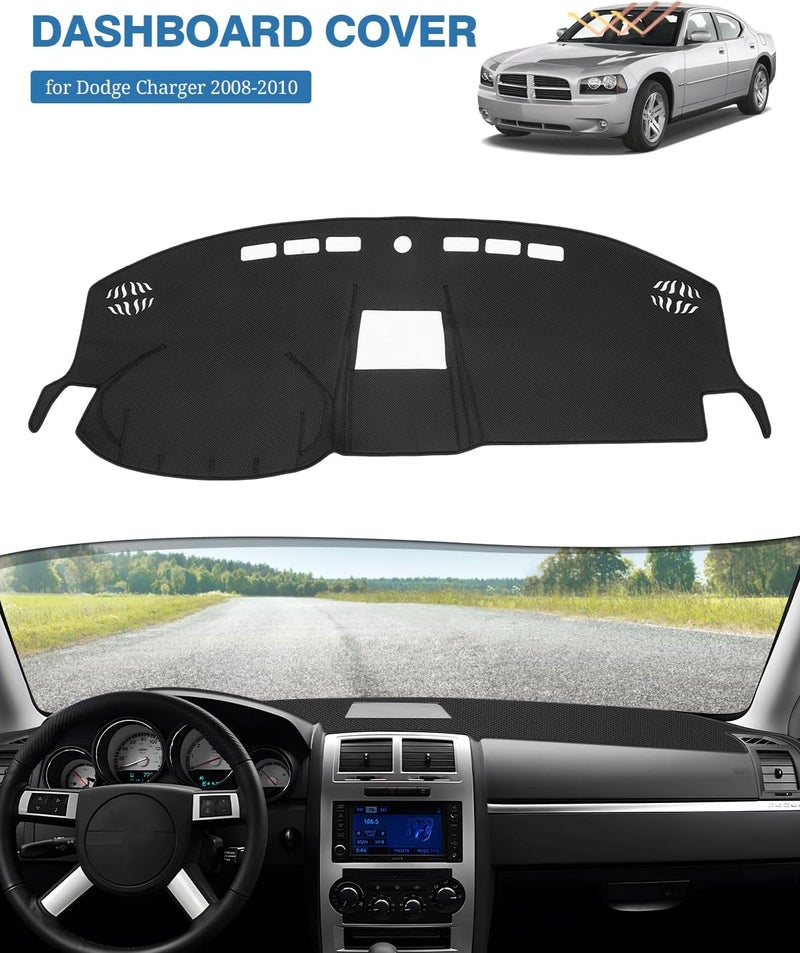 FIILINES Dash Cover Compatible with Dodge Charger 2008 2019 2010 Dashboard Mat Cover Charger Accessories Dash Mat Sunshade Nonslip Mesh Protector No Glare - Image 2