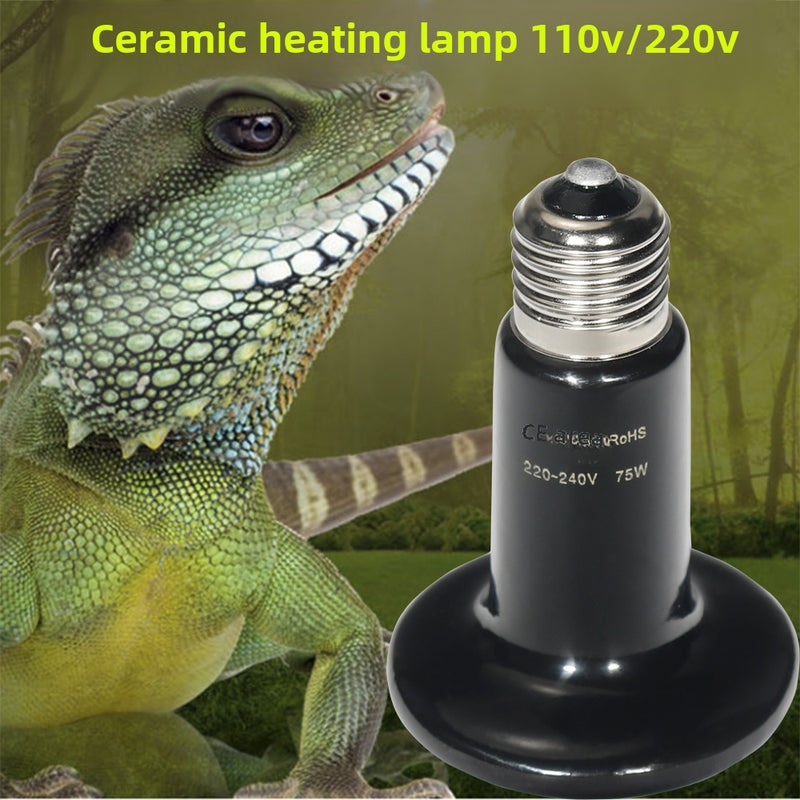 Generic Infrared Ceramic Heat Lamp 110v for Reptiles Black 200w 