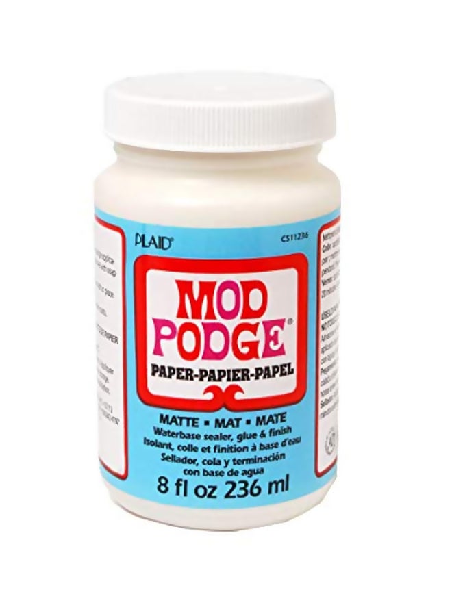 Mod Podge Waterbase Sealer, Glue and Finish for Paper (8-Ounce), CS11236 Matte Finish - Image 1
