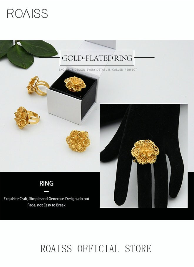 Flower Opening Ring Jewelry Gold Plated Floral Blossom Shape Exquisite Generous Luxury Gift for Engaged Bridal Wedding Women Ladies Girls Golden - pzsku/Z985FE17B44204BE0EF15Z/45/_/1728551851/bf0495a6-230d-412d-b52b-4e57b41f60e4