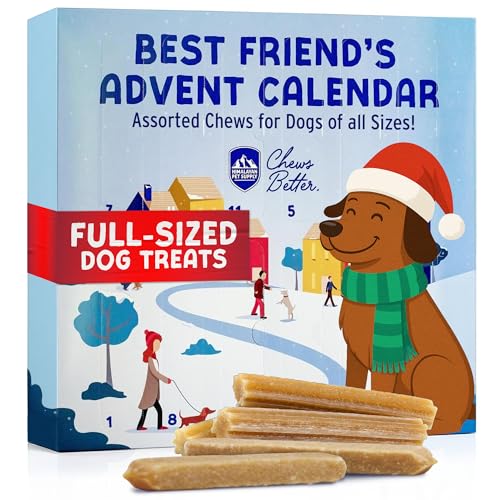 Himalayan Dog Chew Advent Calendar for Pets Natural Treats Dog Advent Calendar 2025 Flavored Yogurt Sticks and Churros Christmas Holiday Gift Box for All Breeds 12 Full Sized Chews for Dogs - Image 1