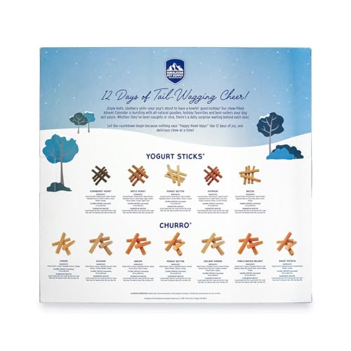 Himalayan Dog Chew Advent Calendar for Pets Natural Treats Dog Advent Calendar 2025 Flavored Yogurt Sticks and Churros Christmas Holiday Gift Box for All Breeds 12 Full Sized Chews for Dogs - Image 3
