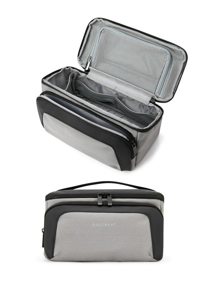 BAGSMART Toiletry Bag For Men, Wide Opening Travel Bag For Toiletries, Dopp Kit Water Resistant Shaving Hygiene Bag For Bathroom Shower, Toiletries Accessories,Travel Essentials-Gray  - Image 1