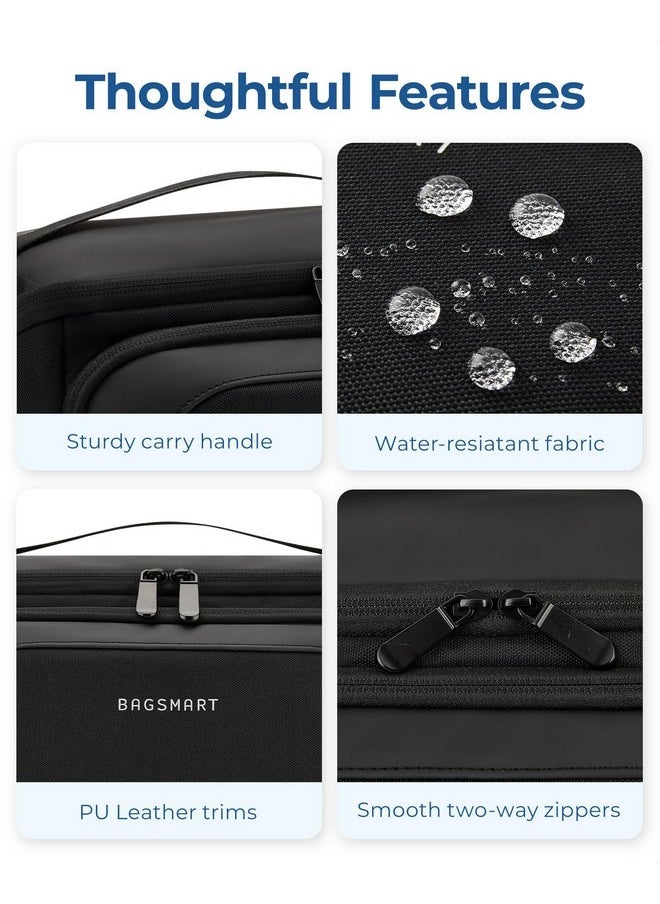 BAGSMART Toiletry Bag For Men, Wide Opening Travel Bag For Toiletries, Dopp Kit Water Resistant Shaving Hygiene Bag For Bathroom Shower, Toiletries Accessories,Travel Essentials-Gray  - Image 5
