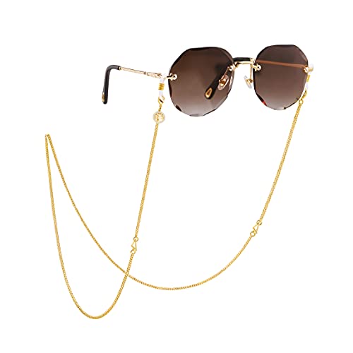 PEARLADA 18K Gold Plated Eyeglass Chain Sunglasses Strap Holder Reading Glasses Retainer Gold Plated Beaded Chain String Cord Lanyard (E. Tree of life) - Image 1