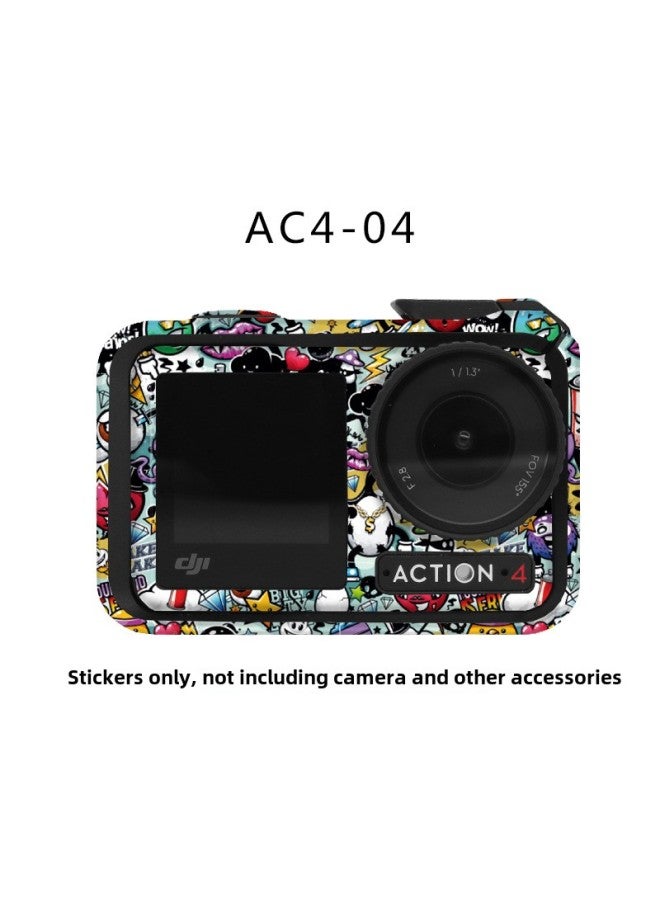 StartFly For DJI Action 3/4 Sports Camera Sticker Full Bag Photo Frame Color Change Sticker Accessories-Color:AC4-04 Stickers-Specifications:DJI Action 4 + Framework Full Set  - Image 1