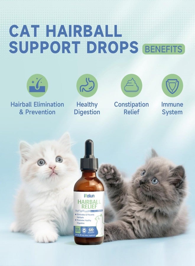 IRALUN Hairball Treatment for Cats- Hair Ball Relief Digestive Aid-Hairball Support Remedy- Promotes Healthy Digestion, Eliminates & Prevents Hairballs, for All Ages & Breeds 2fl oz - Image 2