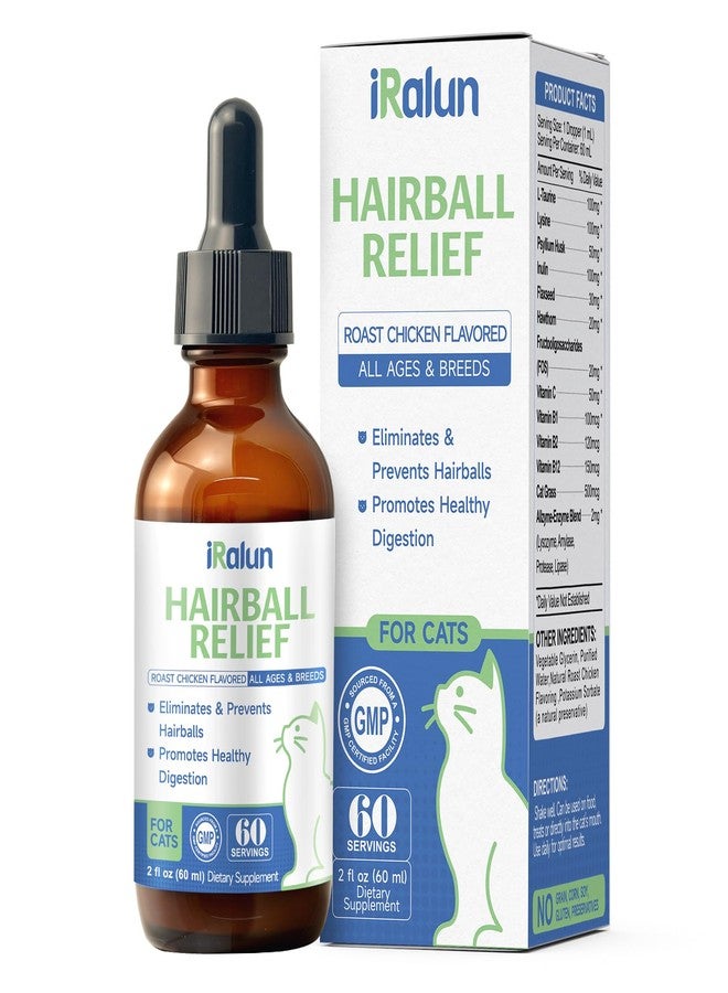 IRALUN Hairball Treatment for Cats- Hair Ball Relief Digestive Aid-Hairball Support Remedy- Promotes Healthy Digestion, Eliminates & Prevents Hairballs, for All Ages & Breeds 2fl oz - Image 1