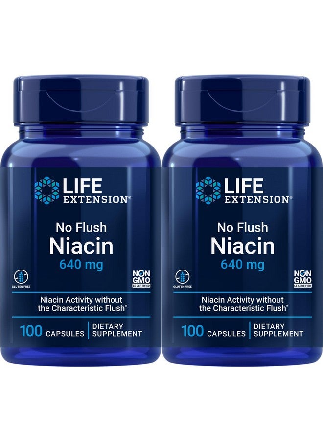 Life Extension No Flush Niacin 640 mg, 100 Capsules (Pack of 2) - Image 1