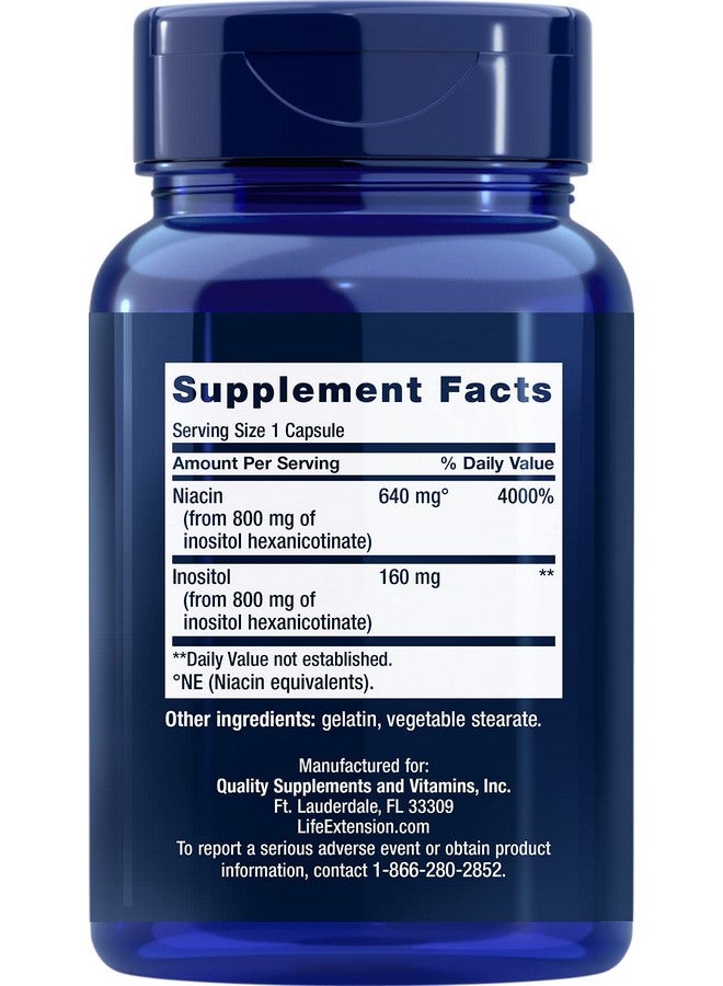 Life Extension No Flush Niacin 640 mg, 100 Capsules (Pack of 2) - Image 2