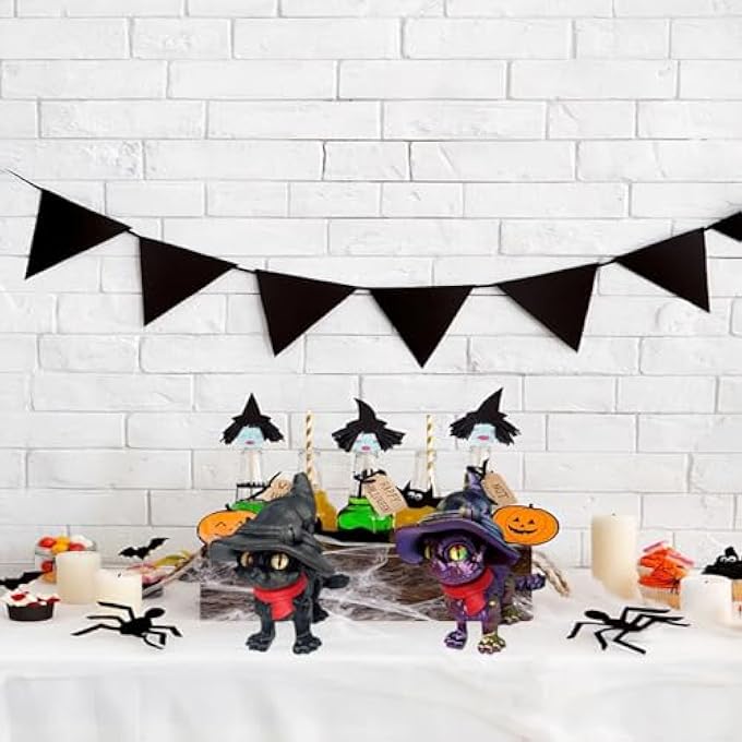 GETJOY 2 PCS 3D Printed Cat, Cat Figures, 3D Printed Animals, Desk Decor for Stress Relief, Creative Fidget Toy for Adults, Cute Stuff, 8cm in Red Black and Purple Gold Black - Image 5