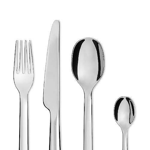 Alessi REB09S24 Ovale - Cutlery set composed of six table spoons, six table forks, six table knives, six coffee spoons in 18/10 stainless steel. - Image 3