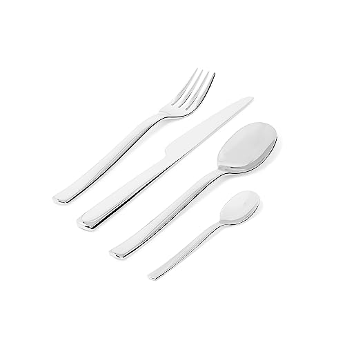 Alessi REB09S24 Ovale - Cutlery set composed of six table spoons, six table forks, six table knives, six coffee spoons in 18/10 stainless steel. - Image 2