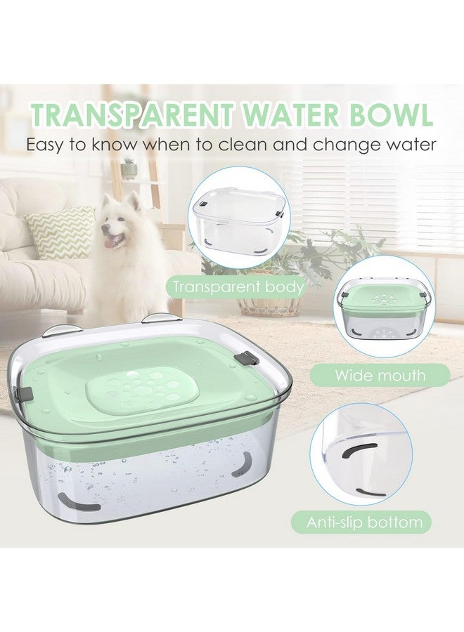 AONKEY 3L Dog Water Bowl No Spill, 101oz Large Spill Proof Dog Bowl Reduce Refill, Anti Splash No Mess Dispenser Dripless Slow Drinking Water Bowl for Sloppy Messy Drinkers (Sprout Green) - Image 4