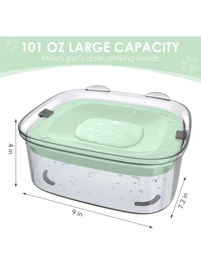 AONKEY 3L Dog Water Bowl No Spill, 101oz Large Spill Proof Dog Bowl Reduce Refill, Anti Splash No Mess Dispenser Dripless Slow Drinking Water Bowl for Sloppy Messy Drinkers (Sprout Green) - Image 5
