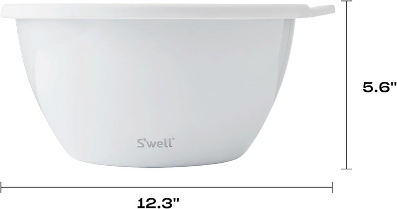 S'well Stainless Steel Salad Bowl Kit XL 184oz, Angel Food, Includes 5oz Canister For Dressing, Serving Utensils, and Removable Tray, Leakproof, Easy to Clean, Dishwasher and Refrigerator Safe - Image 4