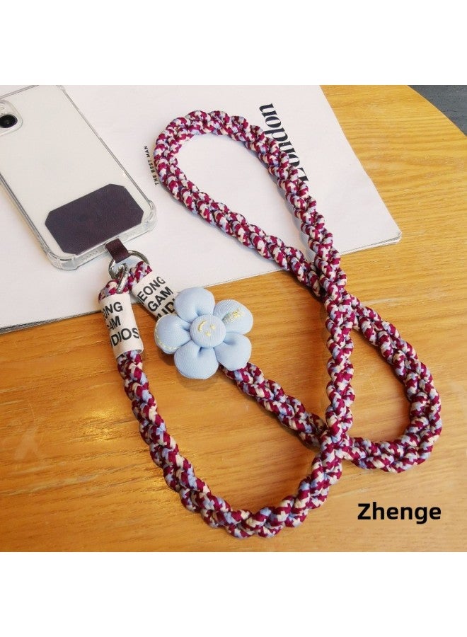 Crossbody Sunflower Three-strand Ponytail Mobile Phone Lanyard Ins Back Rope Fashionable Fresh Outdoor Mountaineering Solid-Specifications Support Image Upload:Crossbody [fluorescent Green Apricot] Sunflower Three-strand Ponytail Lanyard + Green Clip