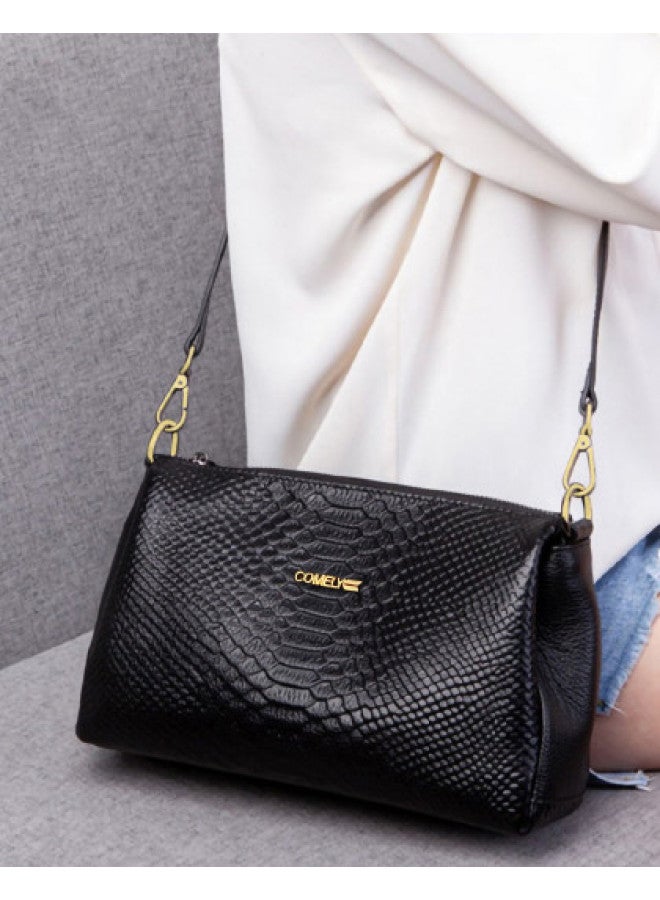 Comely Qixi Festival Gift】cowhide Crocodile-patterned Shoulder Bag, Large Capacity Crossbody Phone Bag For Women - Image 1