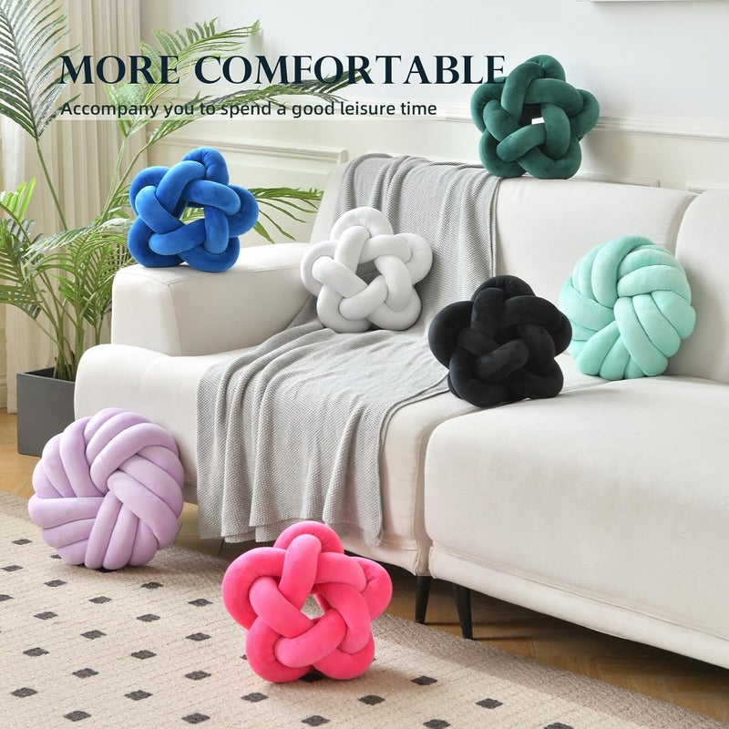 Wadser Knot Plush Throw Pillow Handmade Knotted Star Pillow Soft Sofa Lumbar Cushion Stuffed Cushion Home Office Children Room Decor, Navy Blue - Image 4