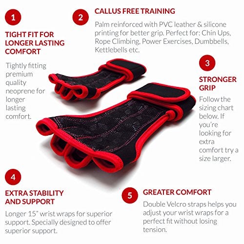 Kobo WTG-18 Neoprene Gym Gloves (Red) - Image 3
