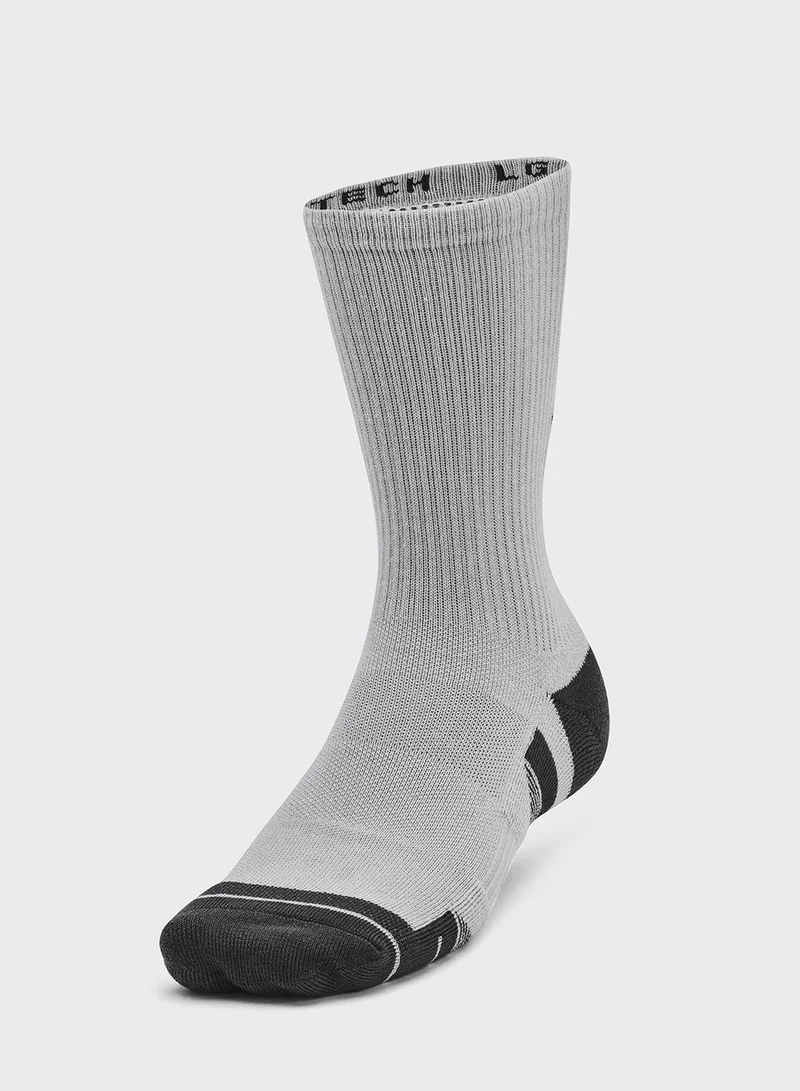 UNDER ARMOUR Unisex Performance Tech Crew Socks (Pack Of 3)