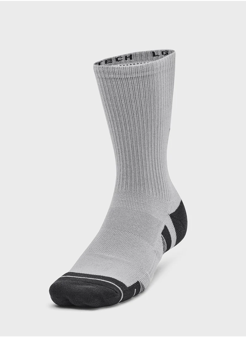 UNDER ARMOUR Unisex Performance Tech Crew Socks (Pack Of 3)