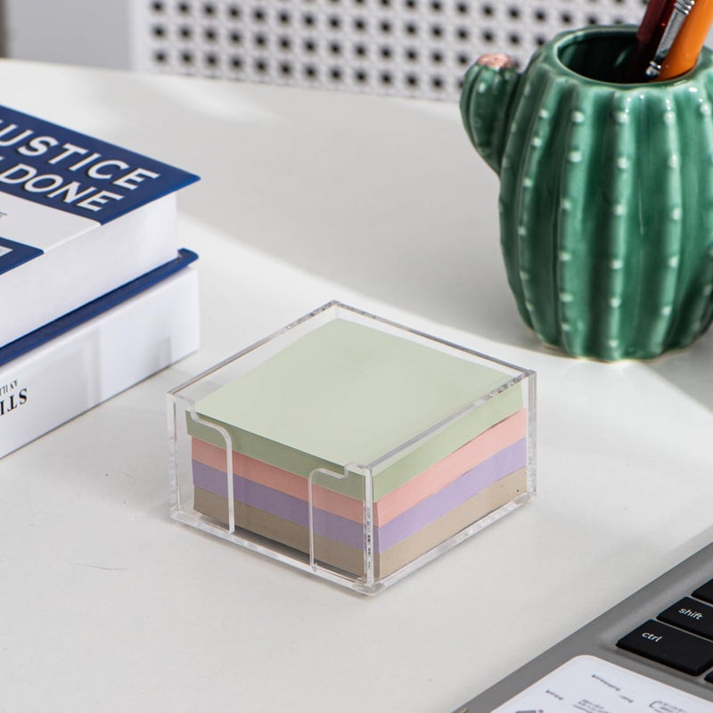 Aewill Sticky Note Holder Acrylic Desk Notepad Holder for 3" x 3" Sticky Notes Classroom Office Organizer - Image 5