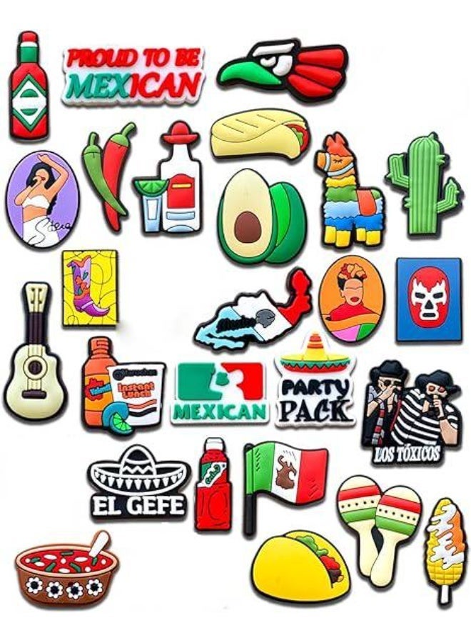 ChicAbode Shoe Charms for Crocs, Shoe Charms jibbitz for Crocs, Shoes Sandals Buckle Party Birthday Gift, Mexico Charms Bracelet Wristband Decorations for Adult Men Women Kids (30 PCS) - Image 1