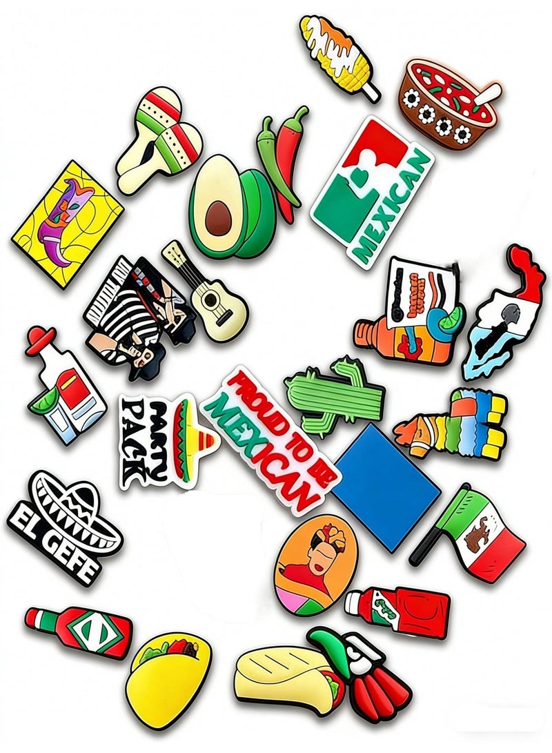 ChicAbode Shoe Charms for Crocs, Shoe Charms jibbitz for Crocs, Shoes Sandals Buckle Party Birthday Gift, Mexico Charms Bracelet Wristband Decorations for Adult Men Women Kids (30 PCS) - Image 4