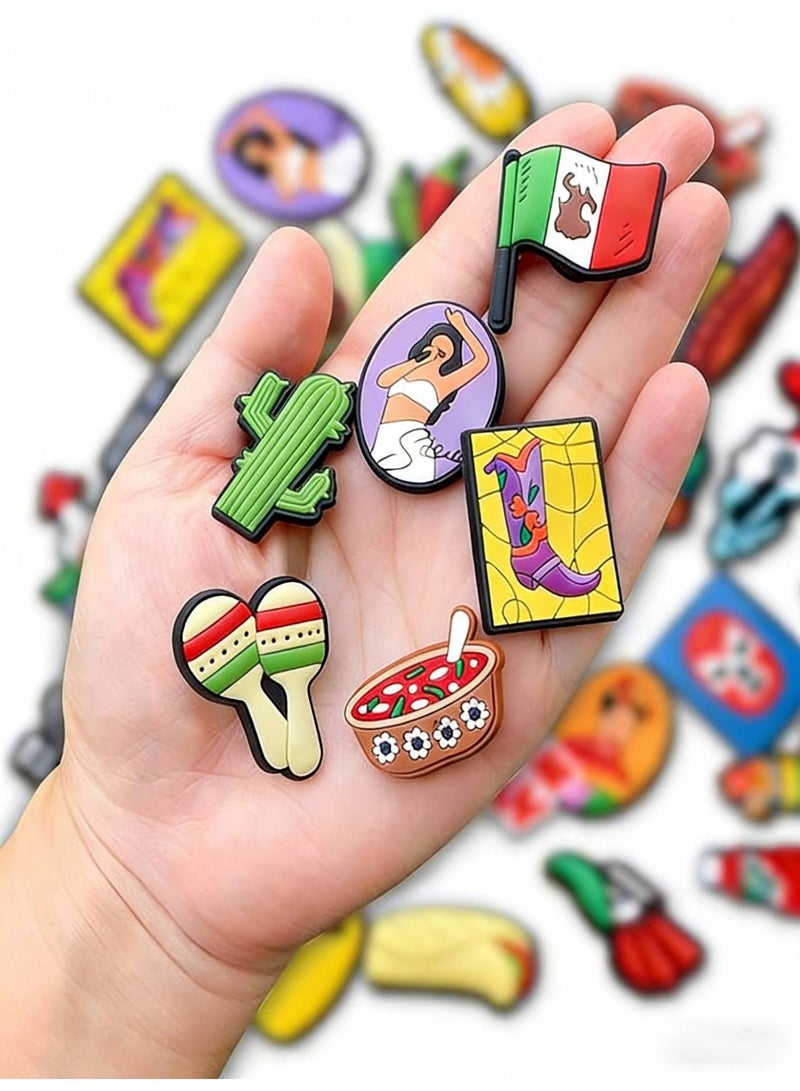 ChicAbode Shoe Charms for Crocs, Shoe Charms jibbitz for Crocs, Shoes Sandals Buckle Party Birthday Gift, Mexico Charms Bracelet Wristband Decorations for Adult Men Women Kids (30 PCS) - Image 3