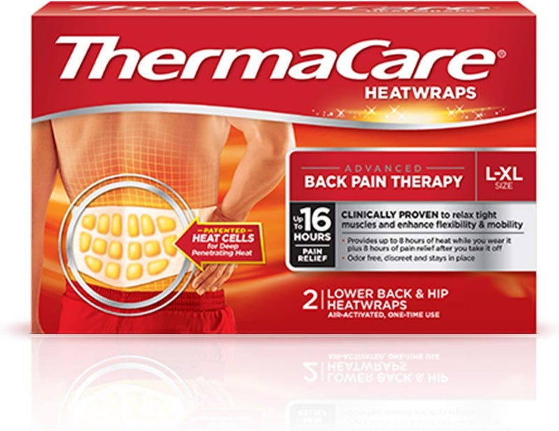 ThermaCare Advanced Heat Wraps for Lower Back & Hip, L-XL Size - 2 Count - Image 1