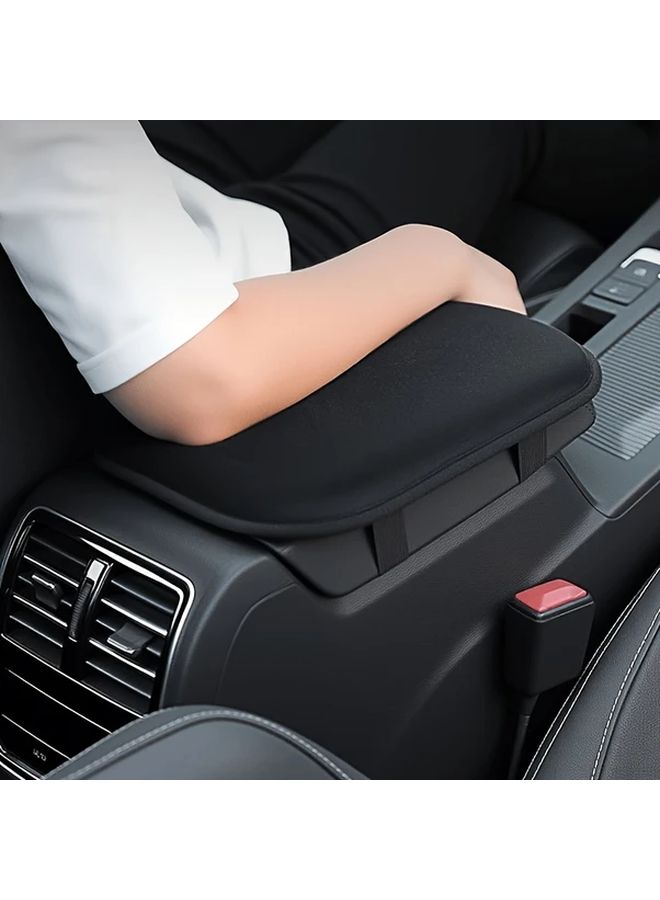 Black Car Armrest Pad Plush Central Console Heightening Cover For Vehicle Interior - Image 1