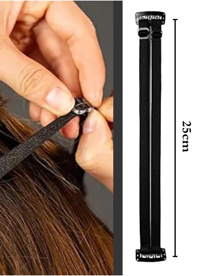 TRENZ - Invisible Tape Instant Eye and Face Lift, Hairpin and Tape Slim Invisible Design Portable Face Lift Clip, Reusable (Black) - Image 1
