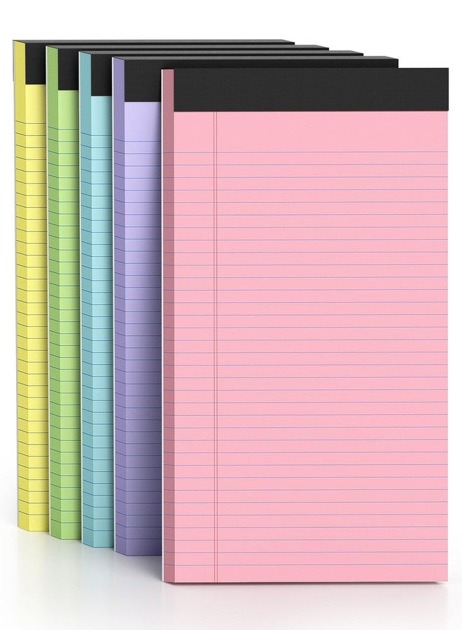 AILZFEI 5 Pack Colored Legal Pads 8.5 x 11 College Ruled Paper Note Pads Narrow Ruled 50 Sheets per Notepad Perforated Writing Pad Durable Sturdy Back 8x11 Pads of Paper Pink Purple Blue Green Yellow - Image 1