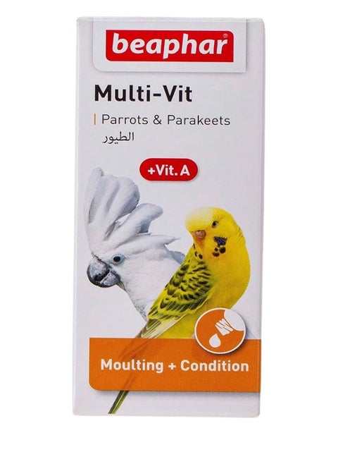 Multi Vitamins for Parrots & Parakeets - Supports Moulting and Condition - 20ml