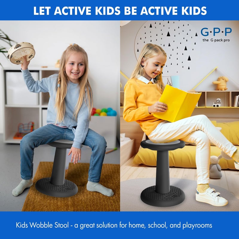 G-PACK PRO -Dynamic-, Kid Wobble Stool Pair, Wiggle Chair Flexible Seating for Preschool & Elementary Classroom, Improves Focus, Posture & ADHD/ADD-Blue 17.7 Hight' Stools Pack of 2 - Image 2