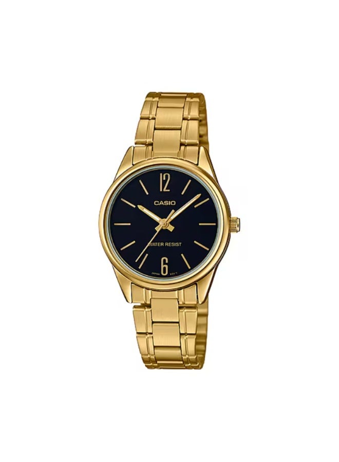 Casio LTP-V005G-1BUDF Women’s Gold-Tone Stainless Steel Analog Watch – Black Dial - Image 1
