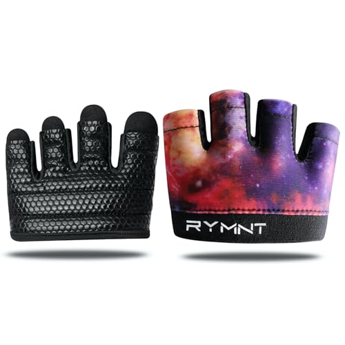 RYMNT Minimal Workout Gloves Micro Weight Lifting Gloves Grip Pads with Full Palm Protection Extra Grip for Women WeightliftingGymCross TrainingPowerliftingWODsGalaxyPLMedium - Image 1