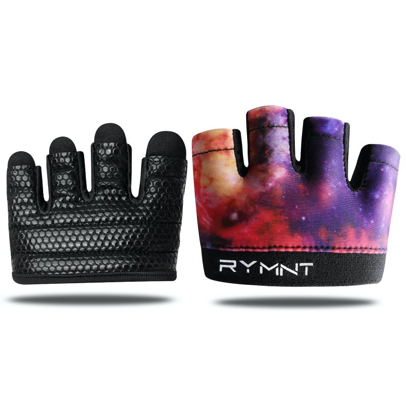 RYMNT Minimal Workout Gloves Micro Weight Lifting Gloves Grip Pads with Full Palm Protection Extra Grip for Women WeightliftingGymCross TrainingPowerliftingWODsGalaxyPLMedium - Image 2