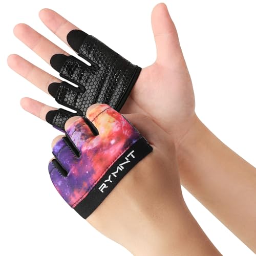 RYMNT Minimal Workout Gloves Micro Weight Lifting Gloves Grip Pads with Full Palm Protection Extra Grip for Women WeightliftingGymCross TrainingPowerliftingWODsGalaxyPLMedium - Image 3