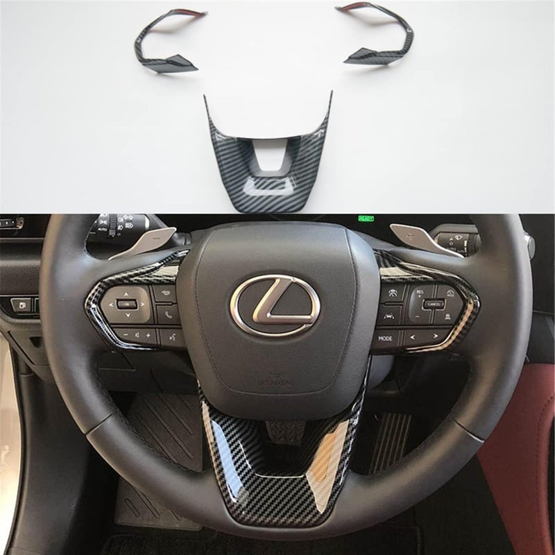 ZiWen ملحقات غطاء عجلة القيادة الداخلية لسيارات Lexus RX 350 RX 500h 2023 2024 NX 250 NX 350 NX 350h NX 450h 2022 2023 2024 GX TX (طباعة ألياف الكربون) - Image 1