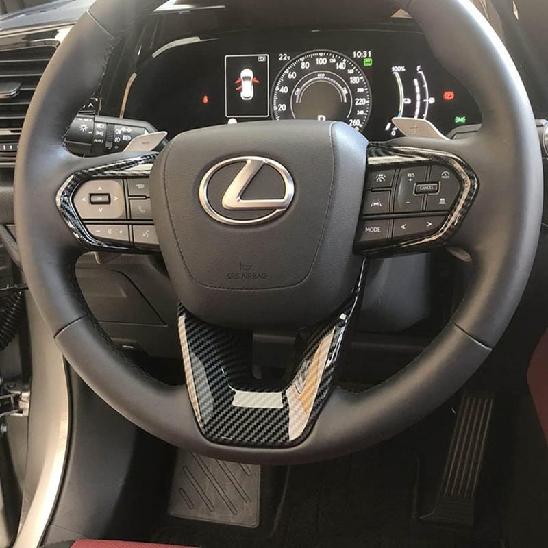 ZiWen ملحقات غطاء عجلة القيادة الداخلية لسيارات Lexus RX 350 RX 500h 2023 2024 NX 250 NX 350 NX 350h NX 450h 2022 2023 2024 GX TX (طباعة ألياف الكربون) - Image 2