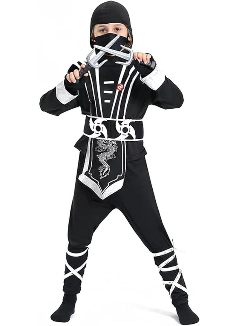 المنزل الذكي هوم سمارت زي النينجا الأسود الفاخر للأطفال مع ملحقات الألعاب - هدية مثالية لعيد الميلاد - Image 1