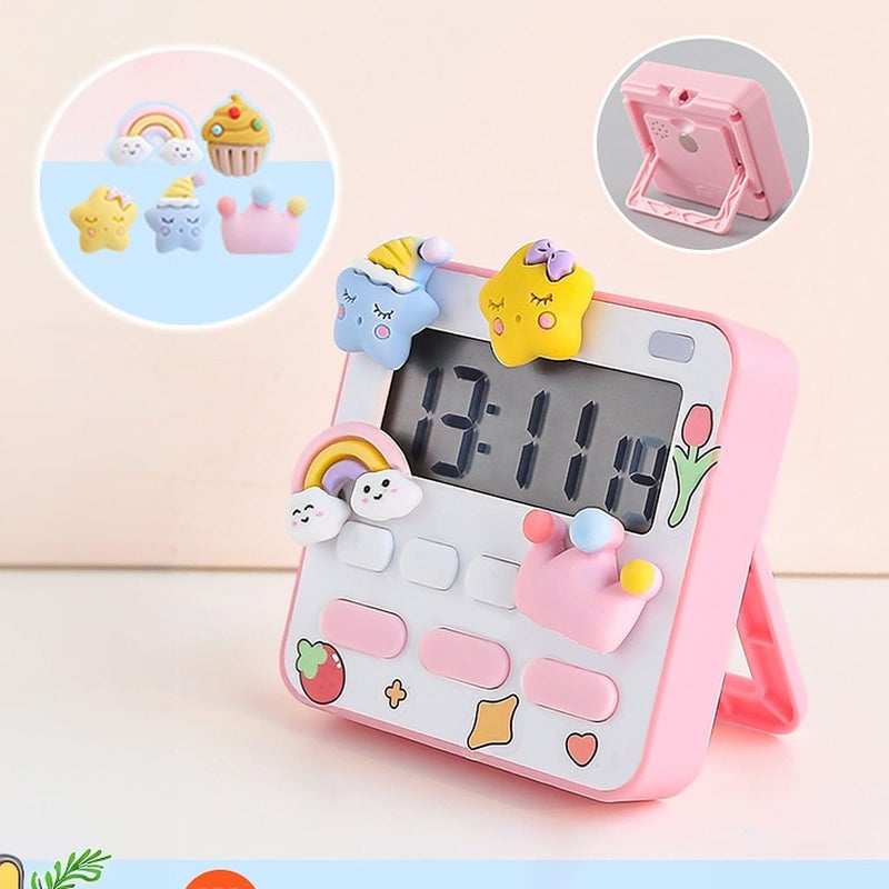 PAHALUXE PAHALUXE Digital Kitchen Timer Stopwatch with 3D Stickers Countdown Large Digits Loud Alarm Magnetic Stand for Cooking Baking Kids Study Teacher Shower Oven Back Stand Hanging Hole - Image 4