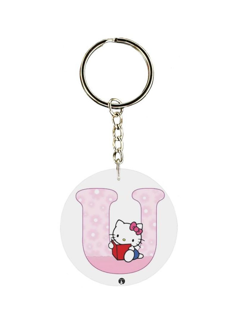 Hello Kitty Letter U Printed Keychain