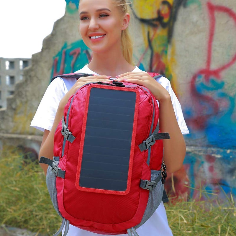 ECEEN Solar Backpack Travel Daypack Lightweight Packable with Solar Panel Charger for Phone Power Bank Outdoor Emergency Charger Camping Beach Essentials Gears - Image 5