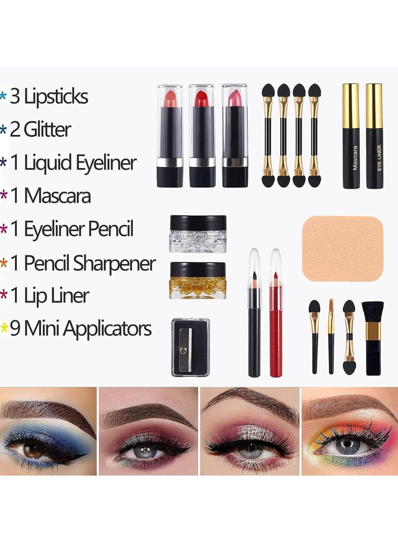 مس روز ميس روز 331Y مجموعة مكياج متكاملة للنساء – طقم هدايا شامل يحتوي على ظل عيون، بلاشر، بودرة حواجب، خافي عيوب، قلم كحل ومرآة – مجموعة مكياج كاملة احترافية M54 - Image 3