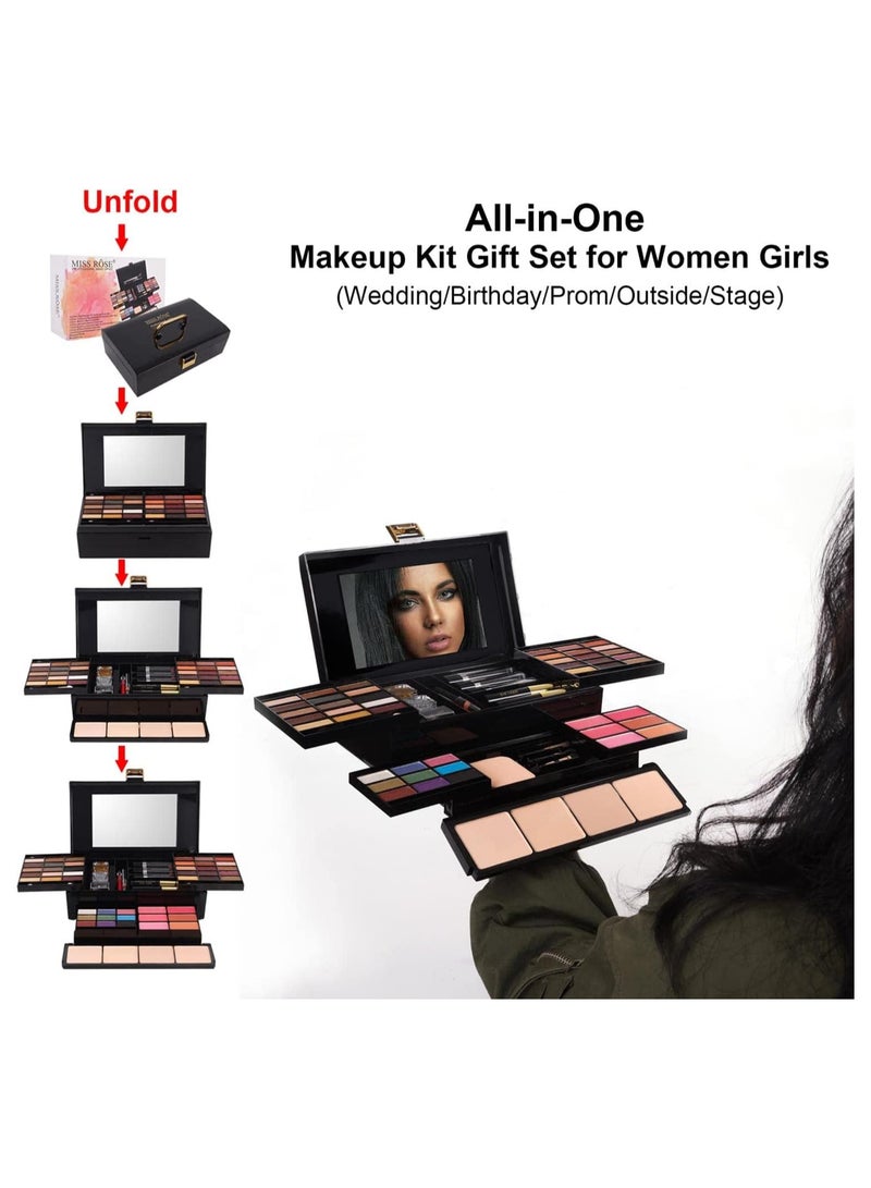 مس روز ميس روز 331Y مجموعة مكياج متكاملة للنساء – طقم هدايا شامل يحتوي على ظل عيون، بلاشر، بودرة حواجب، خافي عيوب، قلم كحل ومرآة – مجموعة مكياج كاملة احترافية M54 - Image 5